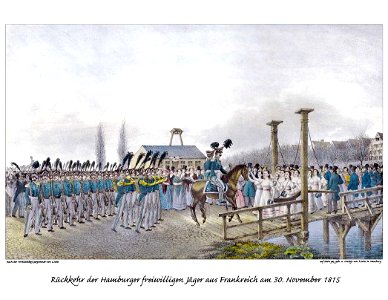 Brooktor Rueckkehr der Jaeger 1815 by Suhr