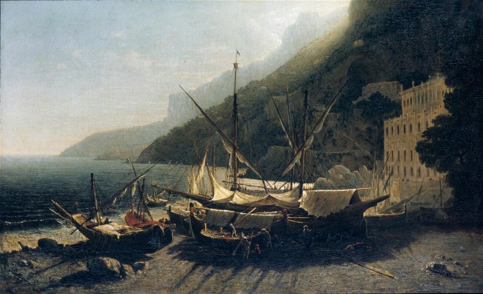 George Loring Brown - View at Amalfi, Bay of Salerno