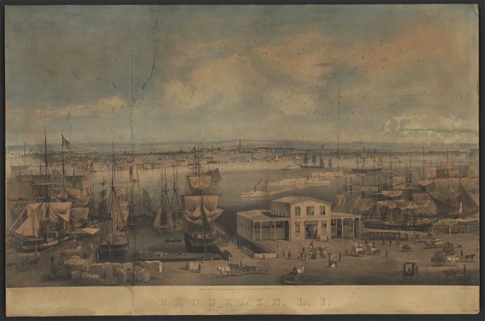 Brooklyn, L.I., as seen from Trinity Church, New York - painted by J.W. Hill ; Smith, Brors. del. LCCN2014645205