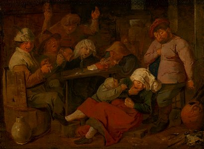 Adriaen Brouwer - Drunken Peasants at an Inn - 847 - Rijksmuseum