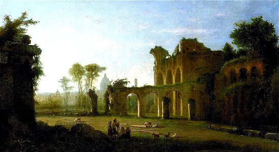 George Loring Brown - View of the Temple of Peace in the Roman Forum - 1974.24.1 - Smithsonian American Art Museum