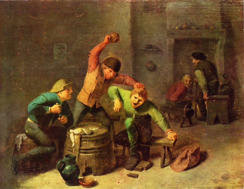 Adriaen Brouwer, Bauernrauferei beim Kartenspiel (c. 1630–1640)