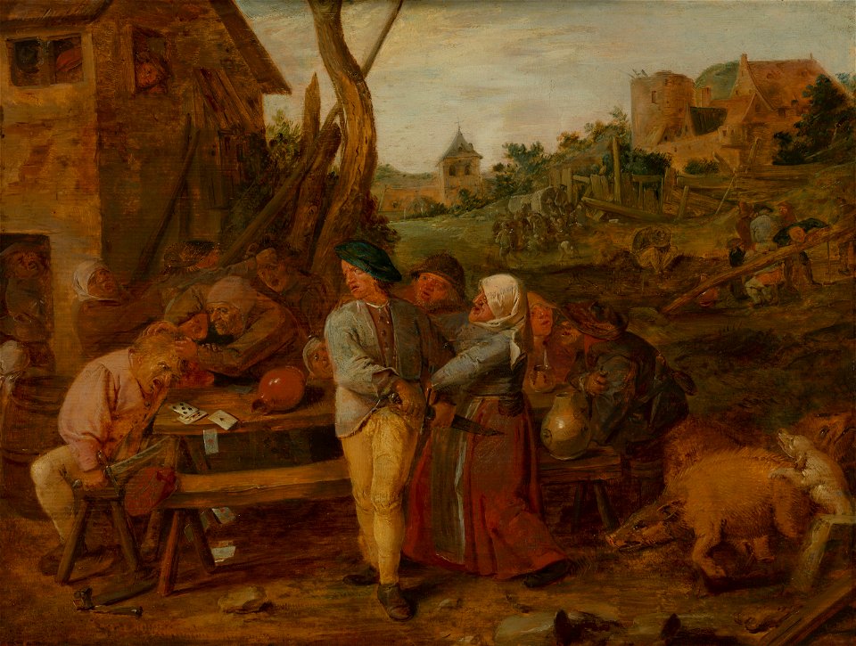Adriaen Brouwer - Fighting Peasants - 919 - Rijksmuseum