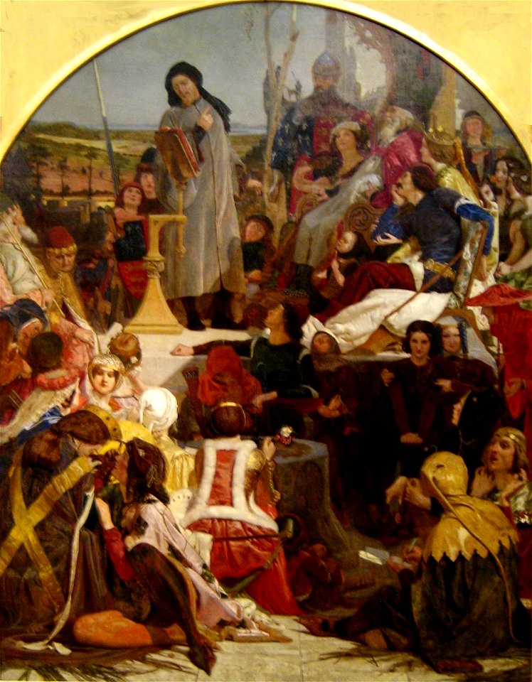 'Chaucer at the Court of Edward III', oil on canvas painting by Ford Madox Brown, 1847-1851, Art Gallery of New South Wales