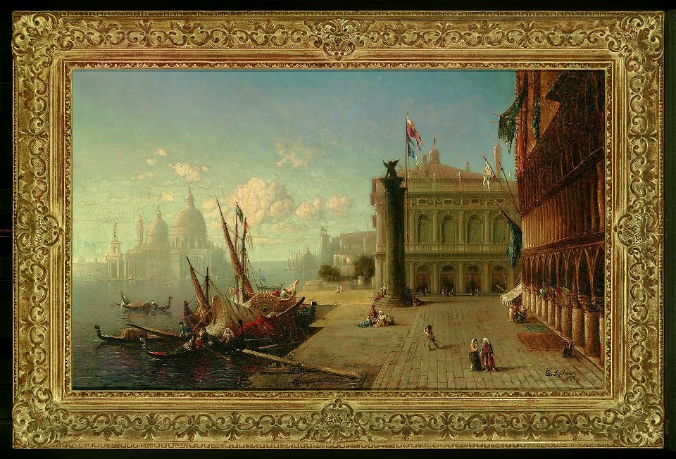 George Loring Brown - View of the Ducal Palace and Grand Canal and Church of Sta Maria della Salute, Venice - 69.67 - Museum of Fine Arts