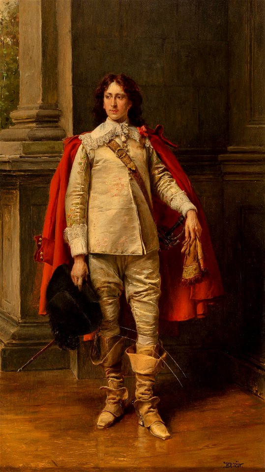 A Cavalier by Václav Broík, oil on panel