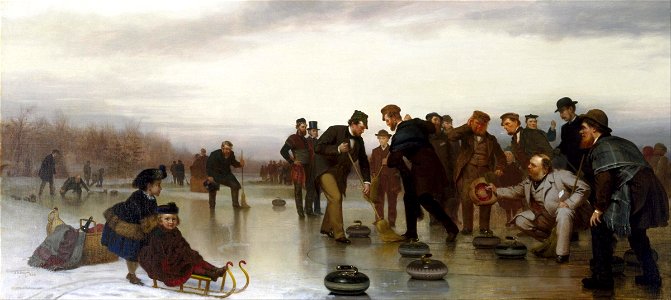 John George Brown - Curling;--a Scottish Game, at Central Park - Google Art Project. Free illustration for personal and commercial use.