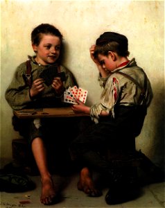 John George Brown - Bluffing (1885)