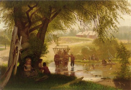 John George Brown - Crossing the Stream
