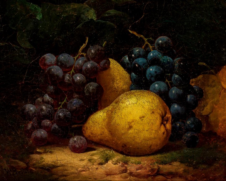 Still Life with Pears and Grapes by William Mason Brown