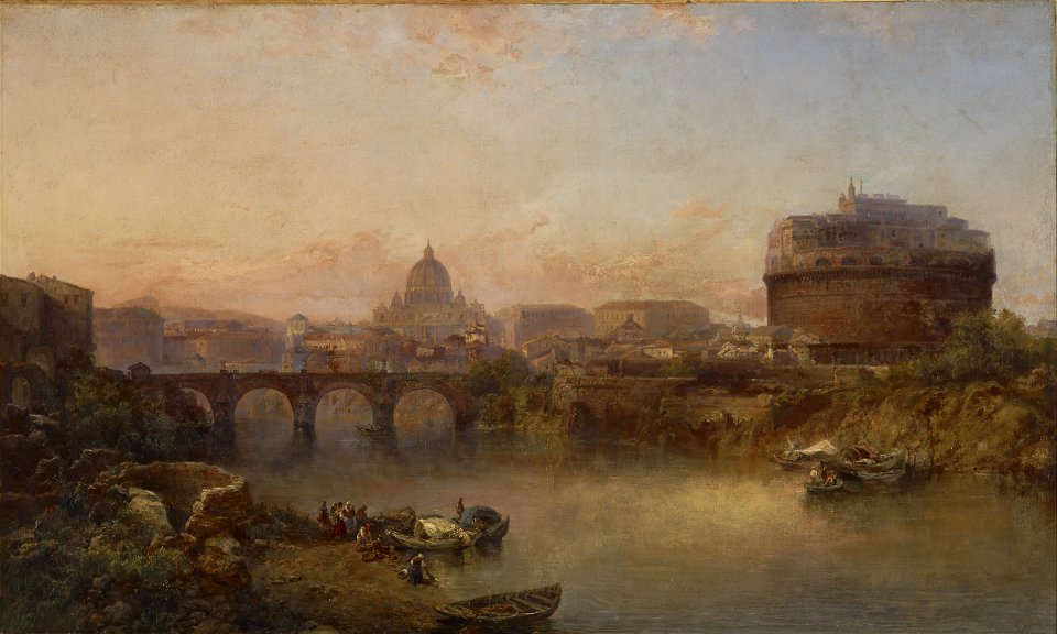 George Loring Brown - Sunset on the Tiber, Rome - 79.146 - Indianapolis Museum of Art