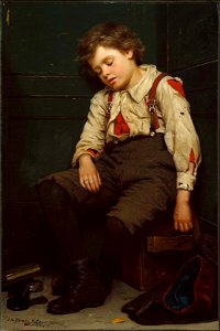 John George Brown, 1888 - The Shoeshine Boy. Free illustration for personal and commercial use.