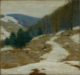 Bruce Crane - Lingering Winter - 1920.1 - Dallas Museum of Art. Free illustration for personal and commercial use.