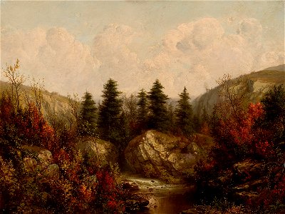 River through an Autumn Forest-William Mason Brown