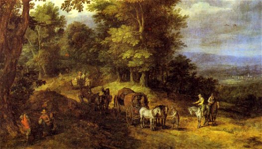 Bruegel d.Ä. Fahrweg waldige Höhe