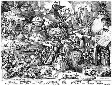 Brueghel - Sieben Laster - Superbia. Free illustration for personal and commercial use.