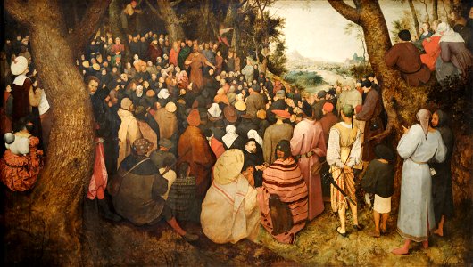 Brueghel l'Ancien - La Prédication de Saint Jean-Baptiste. Free illustration for personal and commercial use.