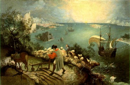 Bruegel, Pieter de Oude - De val van icarus - hi res. Free illustration for personal and commercial use.