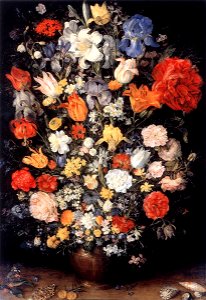 Jan Brueghel (I) - Vase of Flowers with Jewellery, Coins and Shells - WGA03593