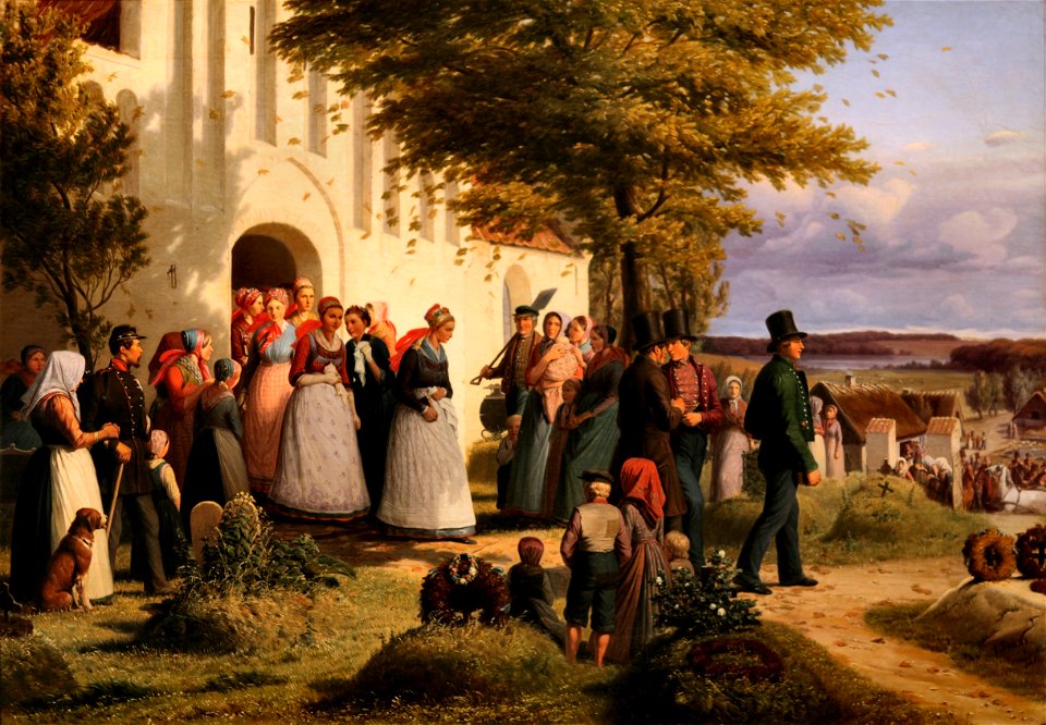 Brudefærd fra det nordlige Sjælland, hvor den hjemkomne soldat finder sin forlovede som en andens brud