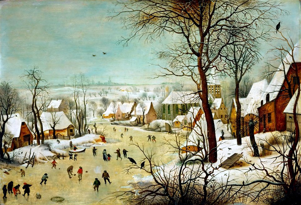 Pieter Bruegel the Elder (circle of) - Winterlandscape with bird trap (KHM)