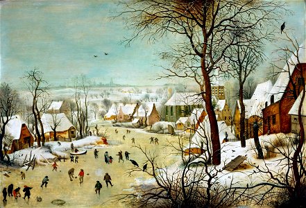 Pieter Bruegel the Elder (circle of) - Winterlandscape with bird trap (KHM)