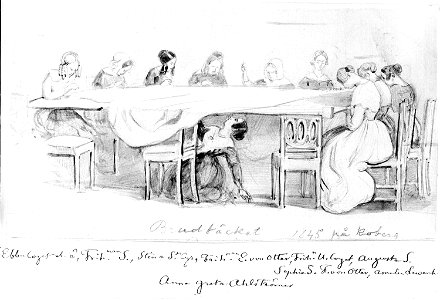 Brudtäcket 1845 på Koberg. Fritz von Dardel - Nordiska Museet - NMA.0036354