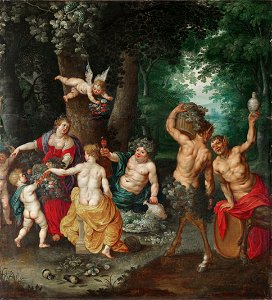 Jan Brueghel II, Jan van Balen - The Feast of Bacchus (Sine Cerere et Baccho friget Venus)FXD