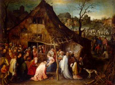 Jan Brueghel de Oude - Aanbidding door de koningen (Hermitage). Free illustration for personal and commercial use.