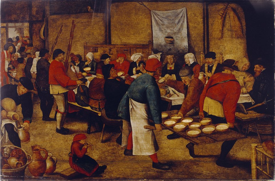 Pieter Brueghel de Jonge - Bruiloftsmaal in de schuur (MSK Gent)