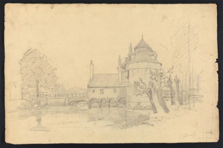 Bruges - Porte des Baudets 1892 drawing by Jean-François Taelemans, R-2009-26332, Prints Department, Royal Library of Belgium