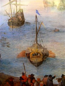 Jan Brueghel d.Ä.- Großer Fischmarkt-Detail 3. Schiff v.l
