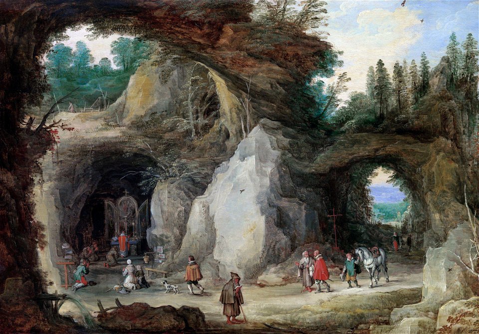'A Hermit before a Grotto' by Joos de Momper the Younger and Jan Brueghel the ElderFXD