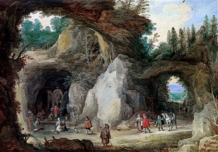 'A Hermit before a Grotto' by Joos de Momper the Younger and Jan Brueghel the ElderFXD