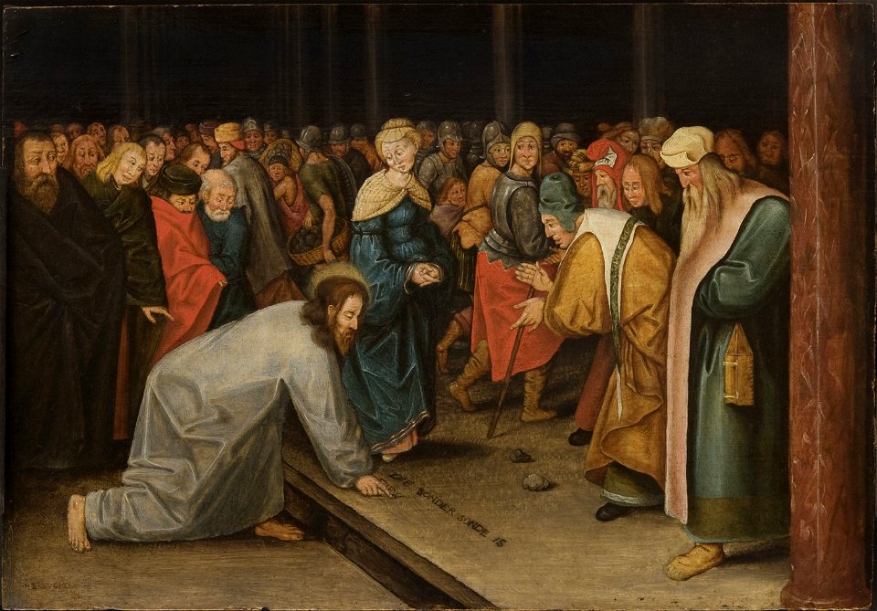 Brueghel II, Pieter - Christ and the Woman Taken in Adultery 1600