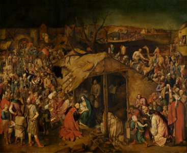 Pieter Brueghel de Jonge - Aanbidding door de koningen (KMSKA). Free illustration for personal and commercial use.