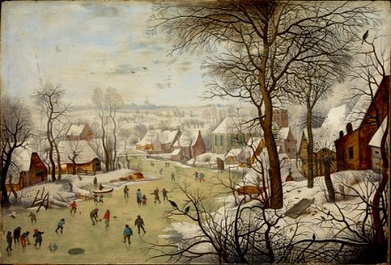 Pieter Brueghel de Jonge - Winterlandschap met vogelval (Brukenthal Museum). Free illustration for personal and commercial use.
