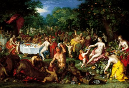 A Bacchanal by Jan Brueghel the Elder and Hendrik van Balen I, ca. 1608 - 1616. Speed Art Museum. Free illustration for personal and commercial use.