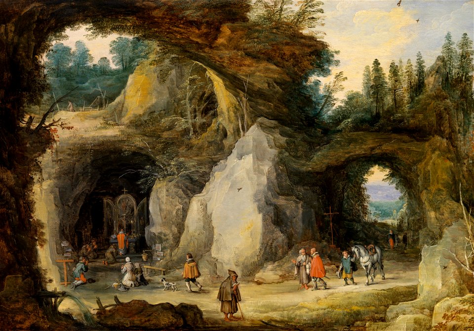 'A Hermit before a Grotto' by Joos de Momper the Younger and Jan Brueghel the Elder