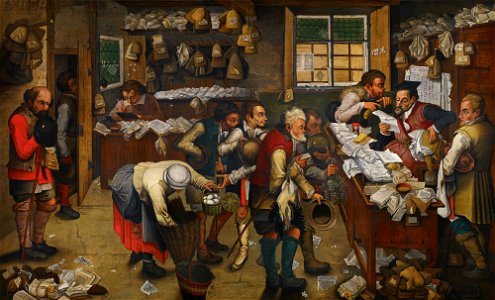 Pieter Brueghel de Jonge - Het Dorp Advocatenkantoor. Free illustration for personal and commercial use.