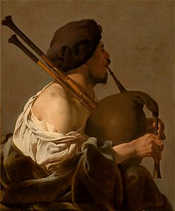 Hendrick ter Brugghen - Bagpipe Player - Google Art Project. Free illustration for personal and commercial use.