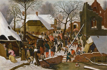 Pieter Brueghel, the Younger - The Adoration of the Magi in the snow. Free illustration for personal and commercial use.
