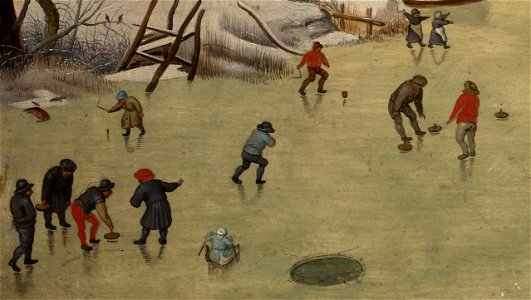 Pieter Brueghel de Jonge - Winterlandschap met vogelval (Brukenthal Museum) (curling crop). Free illustration for personal and commercial use.