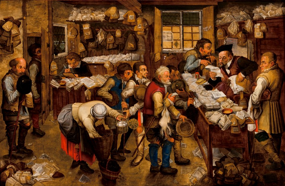 Pieter BRUEGHEL Ii - The tax-collector's office - Google Art Project