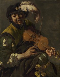 Hendrick ter Brugghen - Een vioolspelende jongen (1626). Free illustration for personal and commercial use.