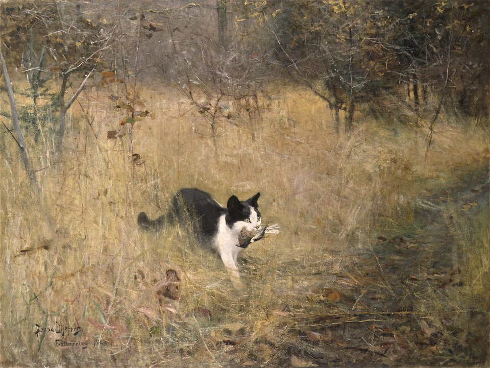 Bruno Liljefors - Katt på fågeljakt, 1883