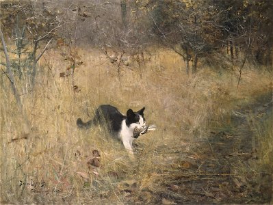 Bruno Liljefors - Katt på fågeljakt, 1883