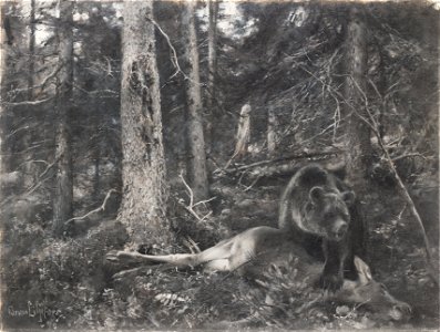 Bruno Liljefors - Björn med nedlagt byte 1890