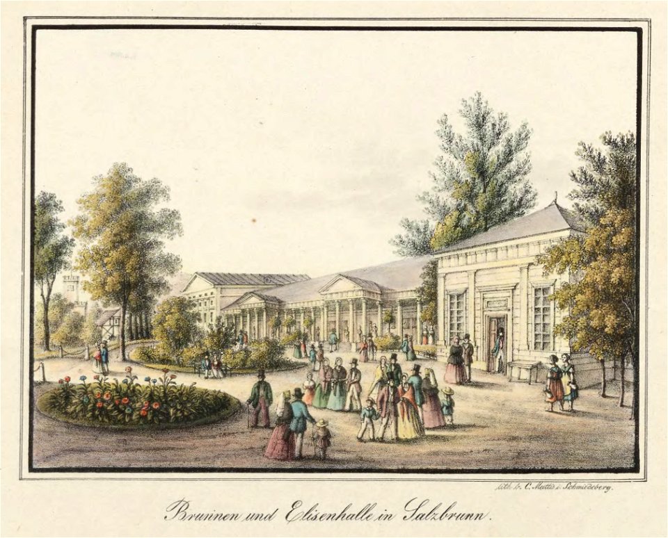 Brunnen und Elisenhalle in Salzbrunn Carl Theodor Mattis