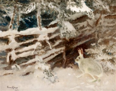 Bruno Liljefors - Hare i vinterlandskap 1919